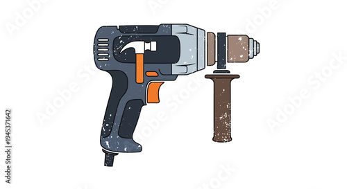 Drill hammer tool illustration