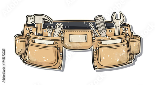 Tool Belt with Assorted Hand Tools