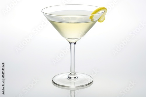 Cocktail martini drink white background.