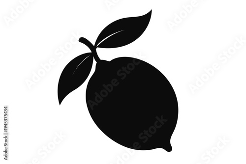  lemon fruit drawing icon vector, lemon  silhouette vector