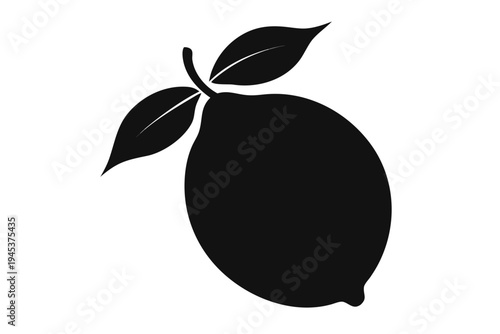  lemon fruit drawing icon vector, lemon  silhouette vector