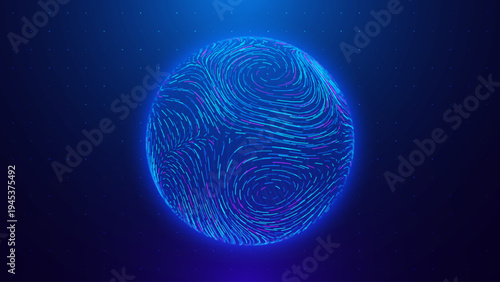 Abstract Earth’s Magnetic Field Swirling Globe With Dynamic Data Flow Showing Geophysical Energy Patterns For Climate Science And Space Technology Research. Vector Illustration.