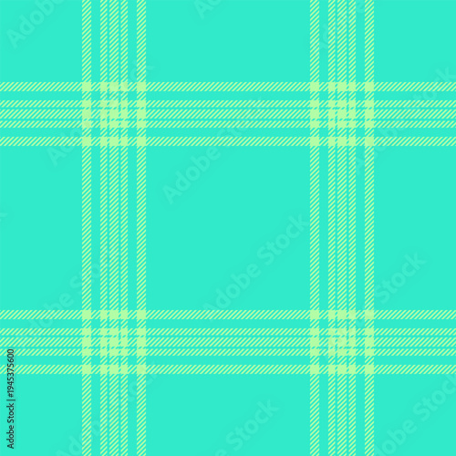 Livingroom vector plaid tartan, canvas check pattern textile. Table cloth fabric background texture seamless in teal and green colors.