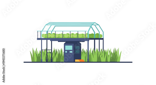 Modern Smart Greenhouse Growing Fresh Plants in a Sustainable Hydroponic Farming System