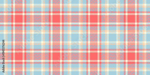 Poncho textile texture tartan, place background check plaid. Tablecloth seamless fabric pattern vector in light and red colors.