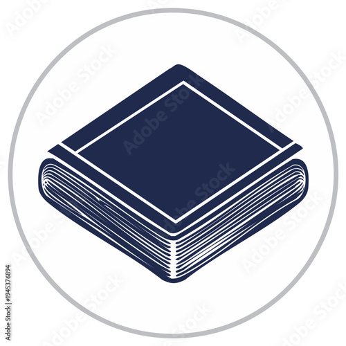 Isometric Blue Hardcover Book Icon Vector Graphic for Education and Learning