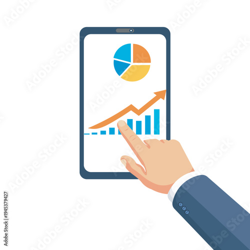 Design vector icon element economic bussines model phone