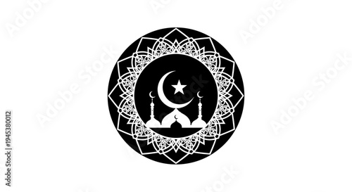 Islamic Symbol with Crescent Moon and Star 2.