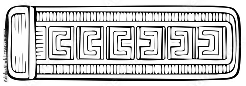 Ancient Geometric Pattern Stylized Incan Motif Design Element