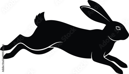Running rabbit silhouette