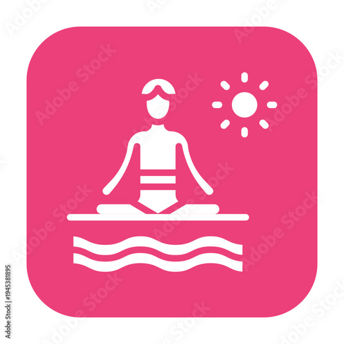Beach Yoga Vector Icon