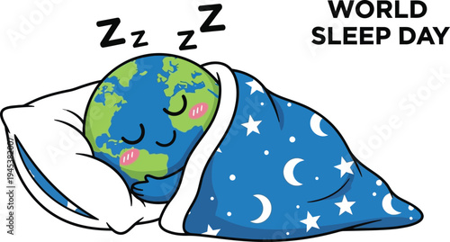 The earth sleeps peacefully on world sleep day under starry skies