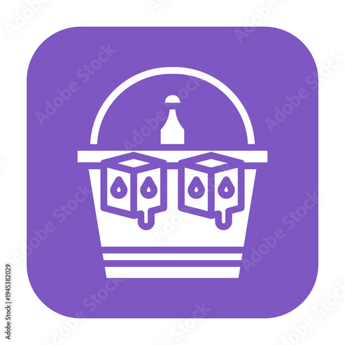 Ice Bucket Vector Icon