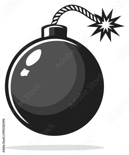 Cartoon bomb with lit fuse