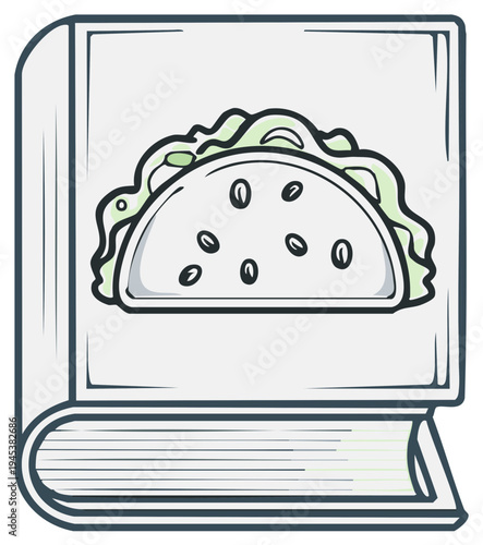 Taco cookbook illustration for Mexican food culinary learning and educational resources