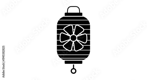 Japanese Lantern Illustration Isolated on White.