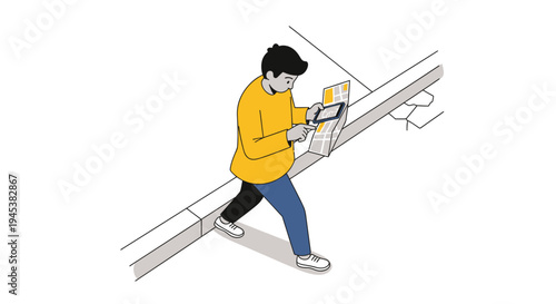 a person wearing a mask working on a roof.