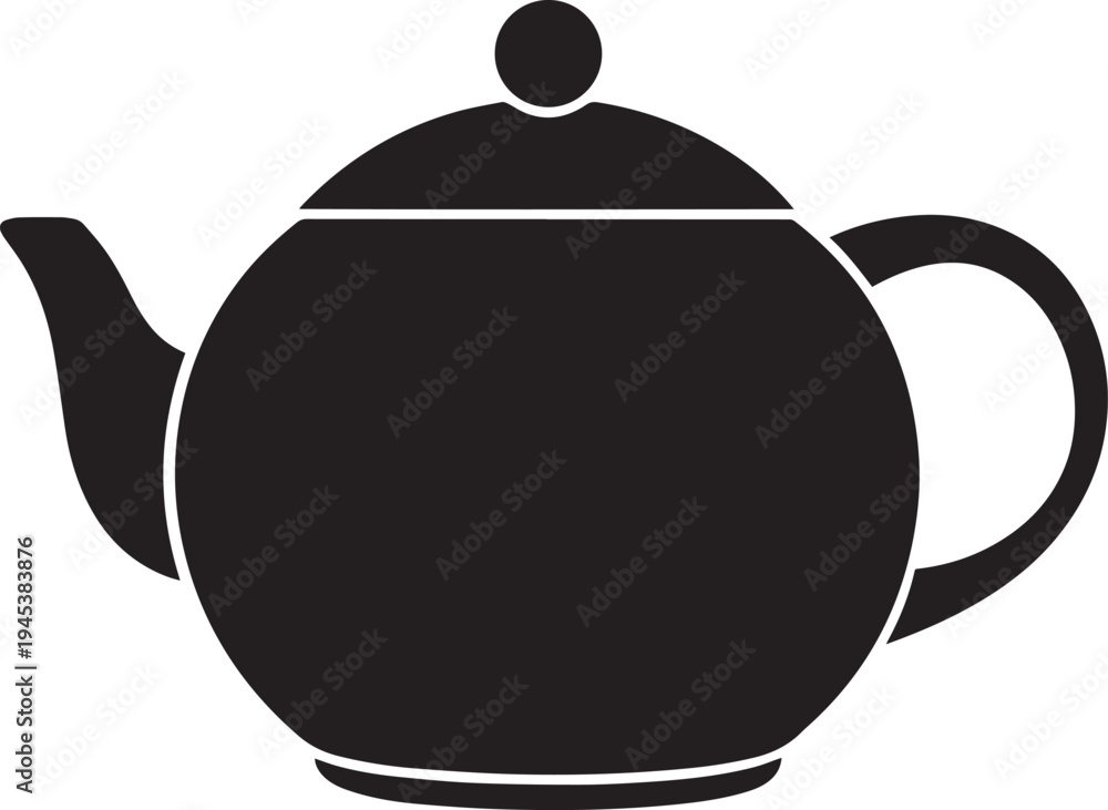 Obraz premium Teapot Silhouette Vector – Tea Kettle Icon Set