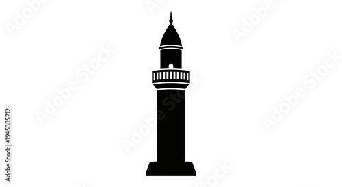 Minaret Silhouette Tower Islamic Architecture Illustration 1.
