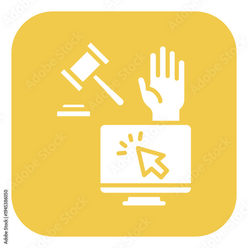 Online Bidding Vector Icon