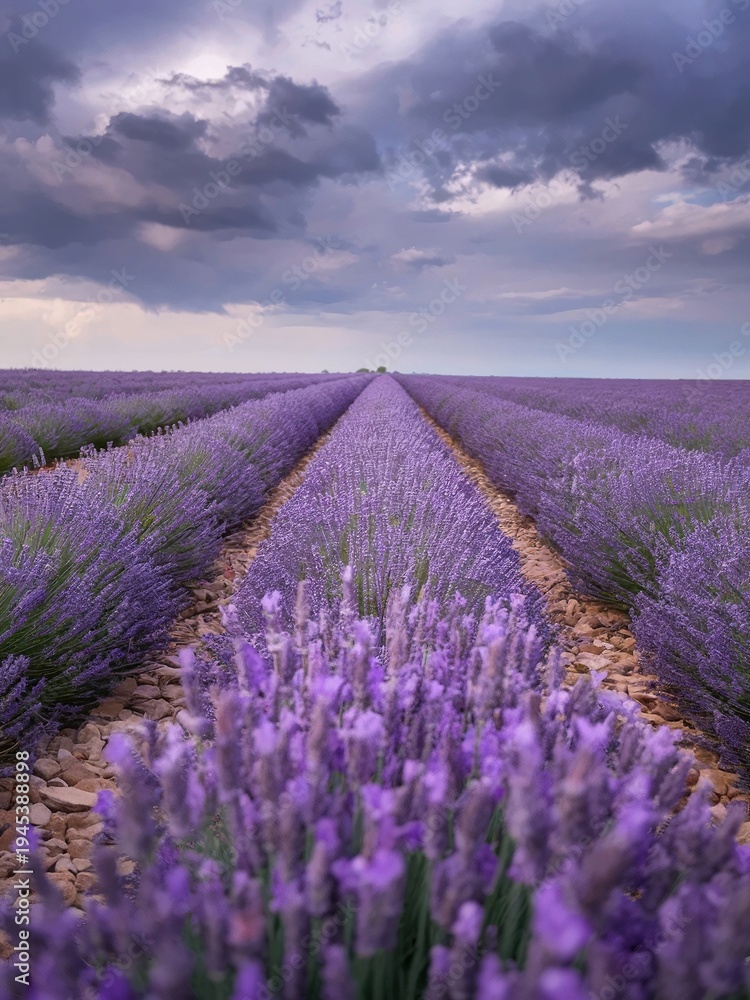 Obraz premium Lavender Field Landscape Flower Purple Nature Flowers Sky Summer Agriculture Provence Plant Farm France Meadow