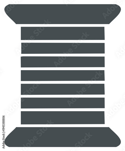 Iconic Symbol of Sewing Craftsmanship Depicting Spool with Thread Strands, Ready for Needlework and Creative Art Projects