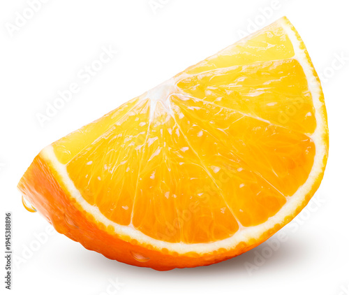 Quadro su tela Orange slices with water droplets isolated on white background, Orange mandarin tangerine High resolution photography on white background With clipping path