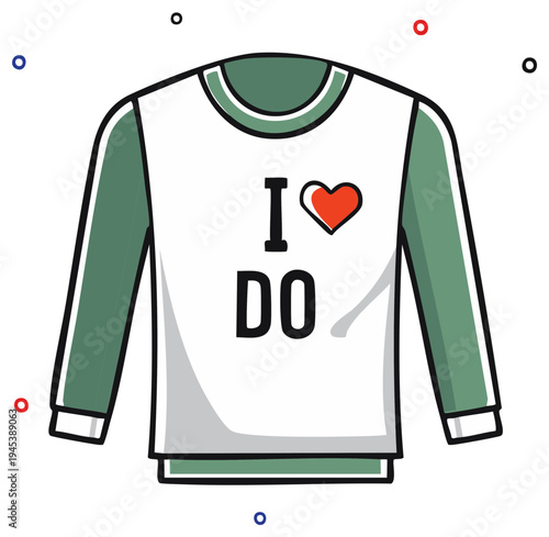 I Do sweatshirt illustration with red heart graphic for wedding vow and engagement concepts