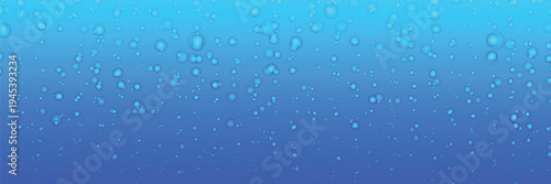 Water droplets on a refreshing blue gradient with a textured surface for aquatic themed designs.