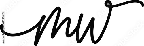 Stylized handwritten script, possibly a signature, in black