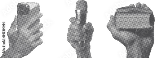 Journalism concept with hands holding smartphone microphone and notebook. News reporting and media interview theme showing communication tools for press coverage, broadcasting, and storytelling.