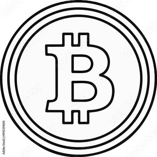 Stylized coin with a prominent 'B' symbol, indicating cryptocurrency