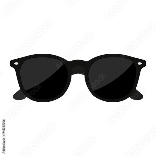 Stylish Round Sunglasses with Black Lenses. Fashion Eyewear for Summer Sun Protection.