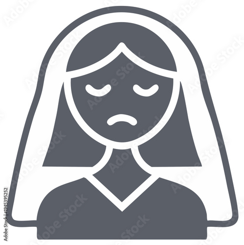 Sad Bride Icon Illustration