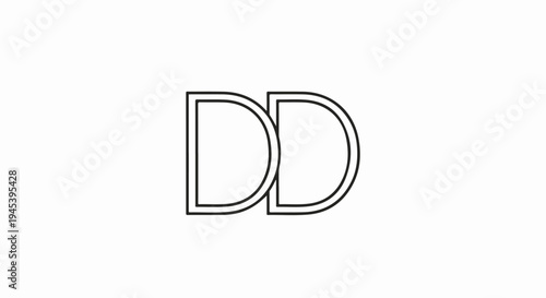Stylized outline of the letter 'D' repeated twice, side by side