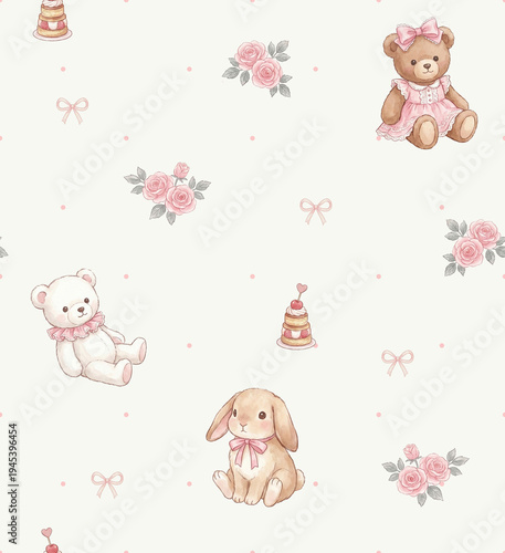 Collection of cute kids patterns with animals and whimsical decorative elements