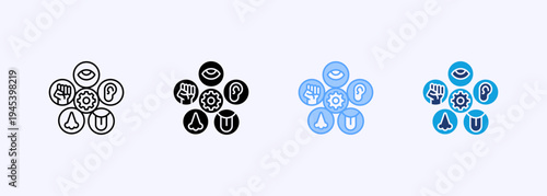 Sensory Input Icon Set Multistyle Various Collection Element For Design