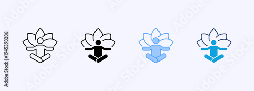 Meditation Icon Set Multistyle Various Collection Element For Design