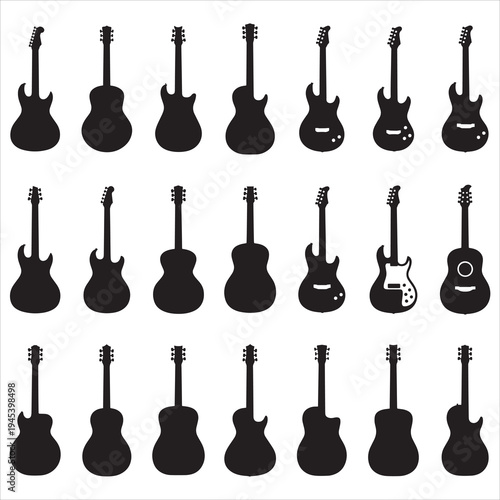 Electric Guitar Silhouette Clipart