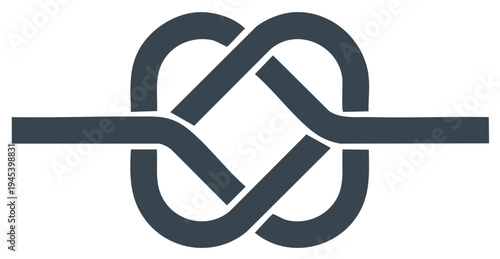 Nautical Square Knot Intertwined Rope Joining Ends Connection Friendship Symbolism