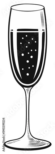 Tall glass of bubbly dark liquid with rising air bubbles