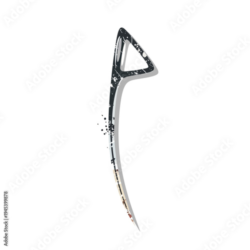 Abstract brush stroke representing the Arabic letter 'reh'