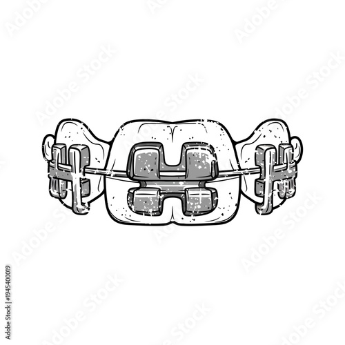 Dental Braces on Teeth - Close-up Illustration