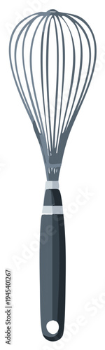 Modern Gray Balloon Whisk Kitchen Utensil for Baking and Cooking