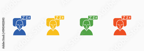 Sleep Icon Set Color Multiple Style Collection Element For Design