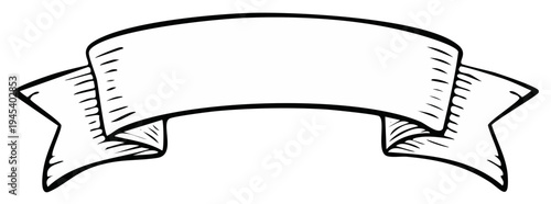 Blank vintage banner ribbon scroll illustration vector design element