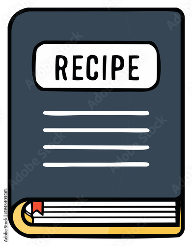Recipe book cookbook vector illustration cooking homemade food diary notebook