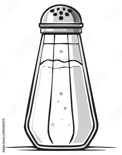 Salt shaker illustration isolated on white background.