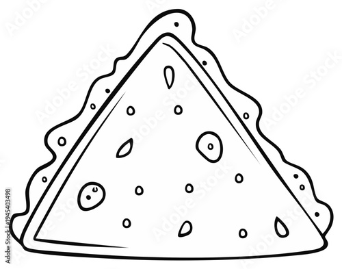 Simple Line Art of a Savory Crepe with Filling, Isolated Graphic Illustration