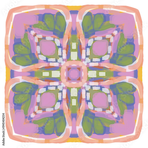 Floral colorful mandala ornament